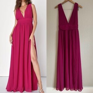 NWOT Hues Magenta Maxi Dress Gown